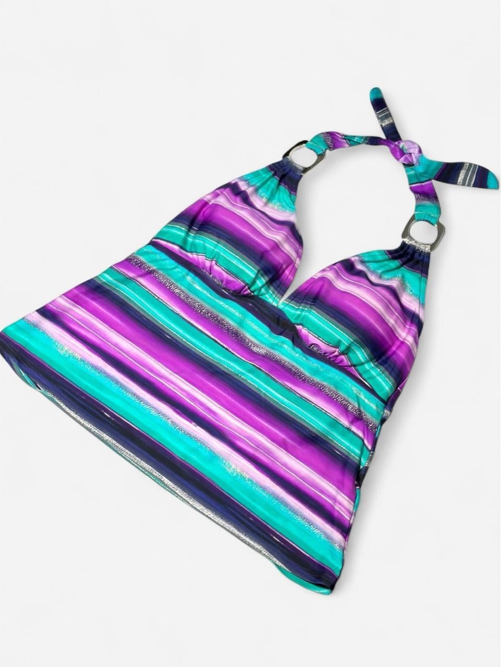 Vintage Y2K Tankini Too, Purple Halter, Size 14